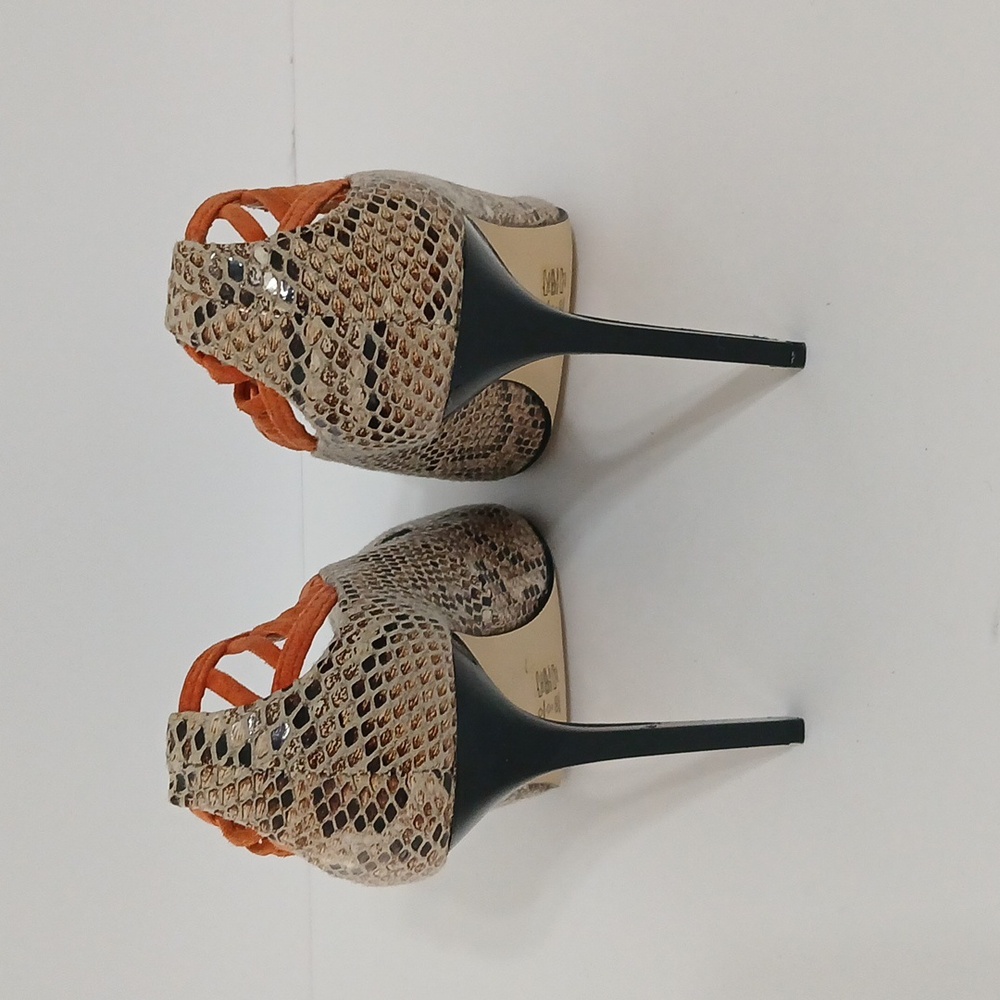 River Island Tan Snake Print Stilleto Heels Size 6 - Picture 6 of 8